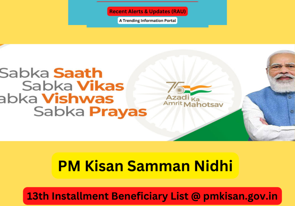 PM Kisan Samman Nidhi 13th Installment Beneficiary List @ pmkisan.gov.in