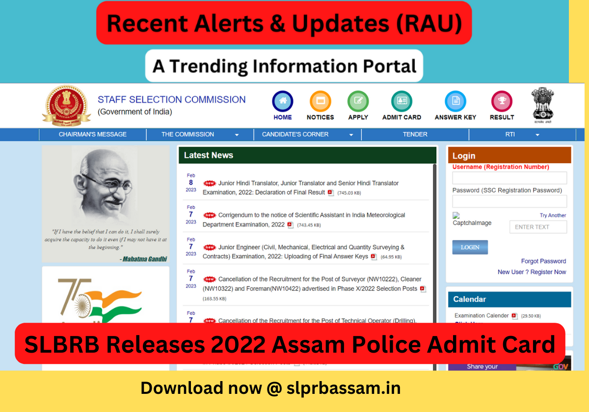 SLBRB Releases 2022 Assam Police Admit Card: Download now @ slprbassam.in