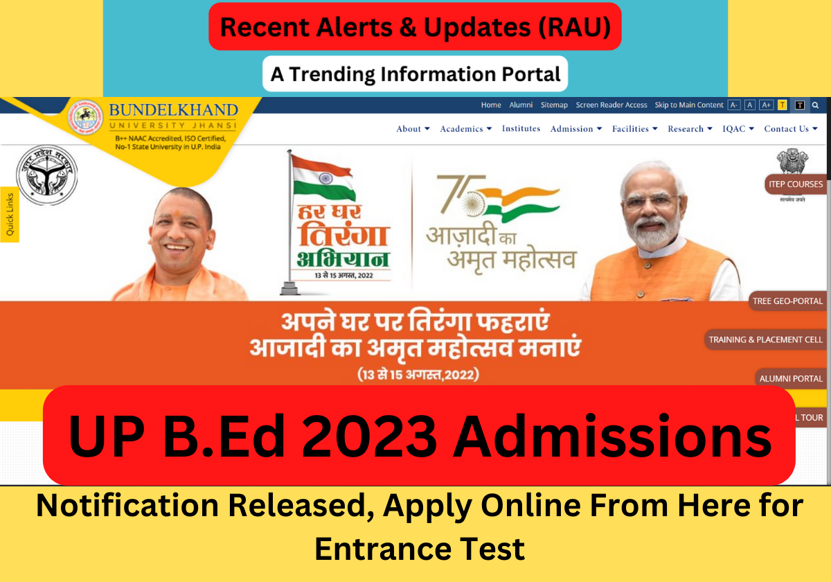 UP B.Ed 2023 Admissions: Notification Released, Apply Online From Here for Entrance Test
