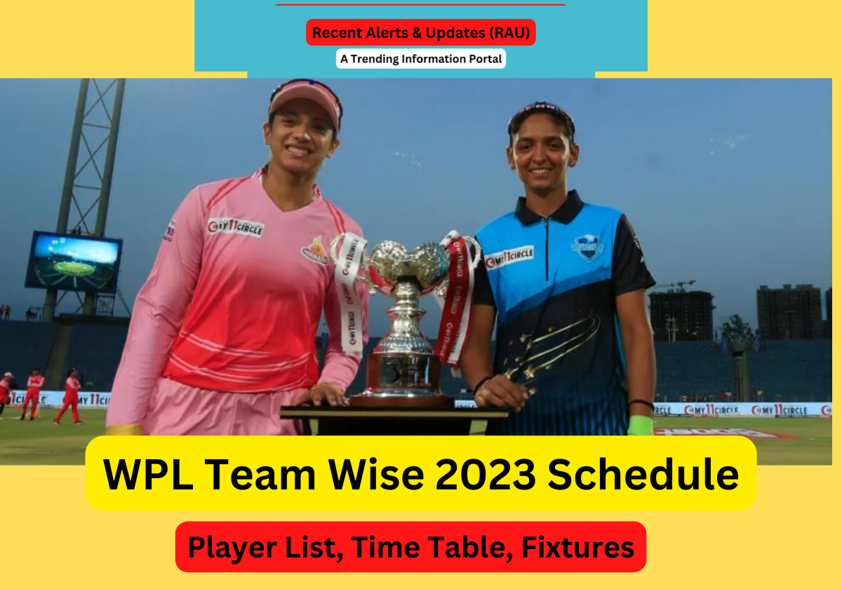 WPL Team Wise 2023 Schedule, Player List, Time Table, Fixtures