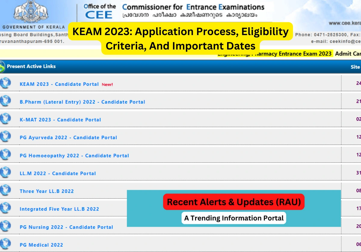 KEAM 2023: Application Process, Eligibility Criteria, And Important Dates